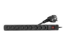 ARC Power strip 9-socket power extension board with 3m cable, switch and fuse