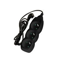 Socket strip, 3 sockets with earthing - 1.5 m