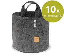 Multipack Root Pouch fabric pot 29x36cm 22L with a handle grey 10 units