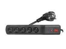 ARC Power strip 5-socket extension cable with 1.5m switch and fuse