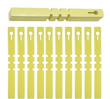 Herbgarden Plant Wrap Tags 2x21cm 100pcs | Yellow Plastic Tree Labels
