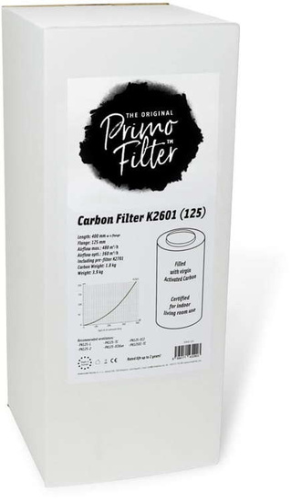 Carbon filter Prima Klima Economy Primo 125MM 150-200 M3/H