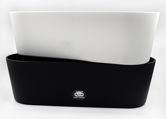 Leni black pot 36 cm x 14 x 11 cm for window sill