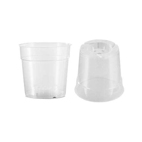 TEKU MCO 12 Doniczka okrągła przezroczysta 0,74L do orchidei / storczyków fi 11,4cm