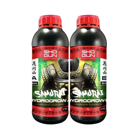 Nawóz Shogun Fertilisers Samurai Hydro Grow 2x1L (A&B) - odżywka bazowa na wzrost do hydroponiki  | Woda twarda