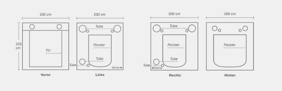 Homebox Q200 PAR+ namiot do uprawy 200x200x220cm