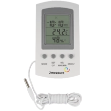 Electronic weather station with detector - a thermometer / hygrometer with a clock