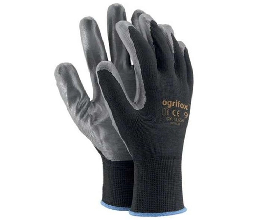 Size 10 coated nitrile protective gloves; XL 