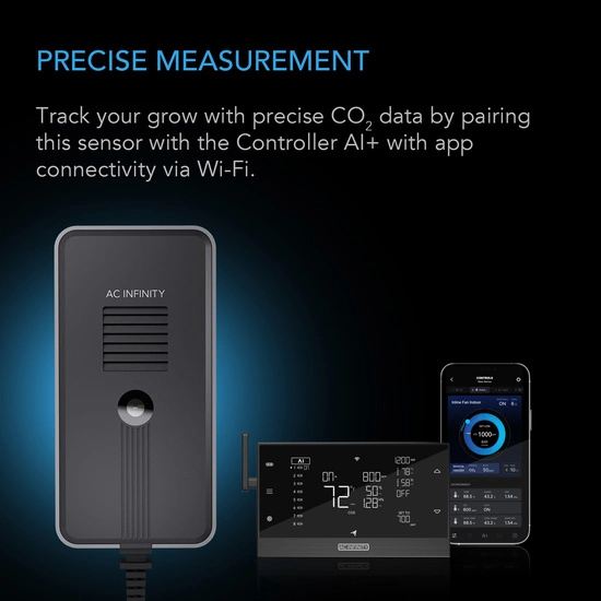 AC Infinity Czujnik CO₂ i światła do Kontrolera AI+ – inteligentne monitorowanie poziomu CO₂ 