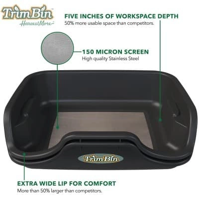 TrimBin Compele Set - Taca do trymowania kwiatów i ziół na sucho 48x30x15cm