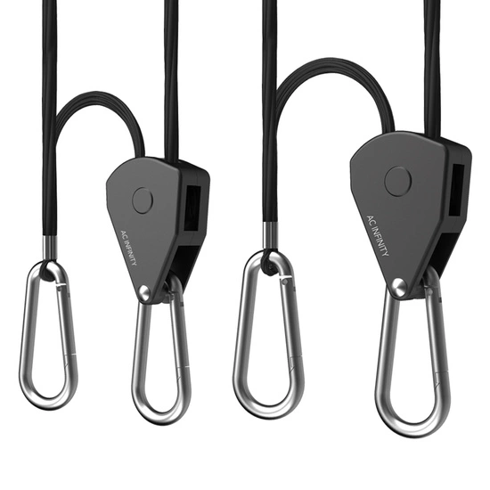 AC Infinity rope clip hangers - wytrzymałe regulowane uchwyty wieszaki/zawieszki do sprzętu max 68kg