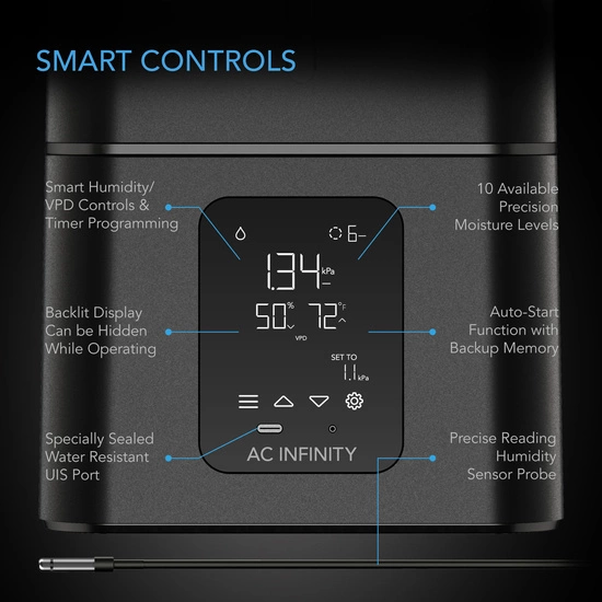 AC Infinity CLOUDFORGE T7 15L 1300 ml/h 10-programów - ultradźwiękowy nawilżacz 