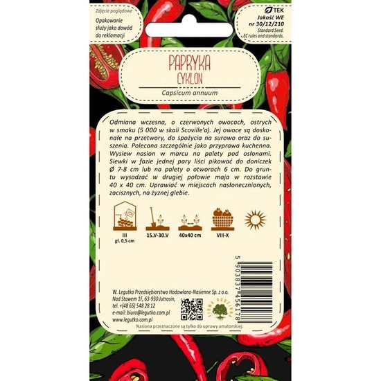 Papryka Capsicum annuum Cyklon czerwone 0.15g