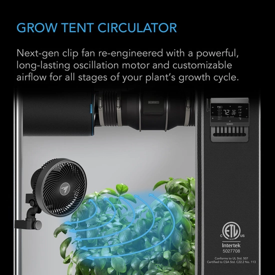 AC Infinity Cloudray S9 Oscillating Clip Fan 11W 10-speed fi 230mm - wentylator mieszający z klipsem