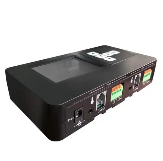 Kontroler LED RJ14/RJ12 z regulacją 0–10V – TIMER + temp./wilgotność, 2 strefy, precyzyjne ściemnianie LED