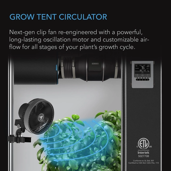 AC Infinity Complete Grow Tent Kit 120x120x200 cm with Full Spectrum LED Grow Light and integrated smart controls for ventialtion and circulation