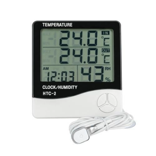 Digital temperature and humidity LCD display measuring device - with an external sensor