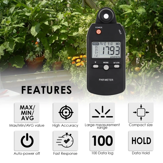 PAR-355 Photosynthetic Quantum PAR Meter 400-700 nm – Precise Light Measurement for Plant Growth