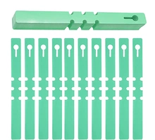Herbgarden Plant Wrap Tags 2x21cm 100pcs | Green Plastic Tree Labels