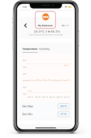 iBebot AirComfort Bluetooth - inteligentny sensor temperatury i wilgotności | data logger