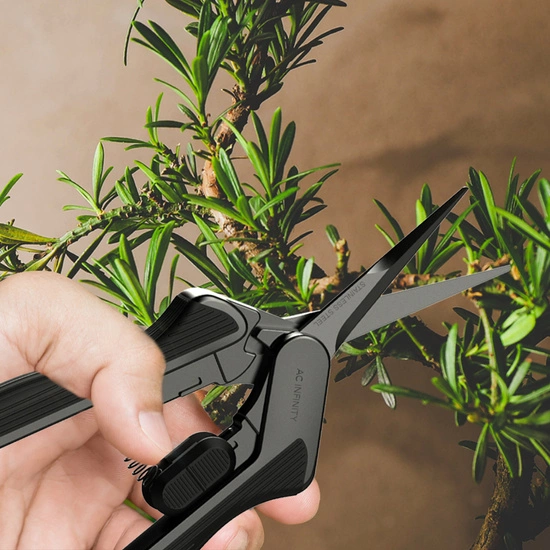 AC Infinity Stainless Steel Pruning Shear with Cleaning Kit, Ergonomic Lightweight, 6.6” Straight Blades 17cm