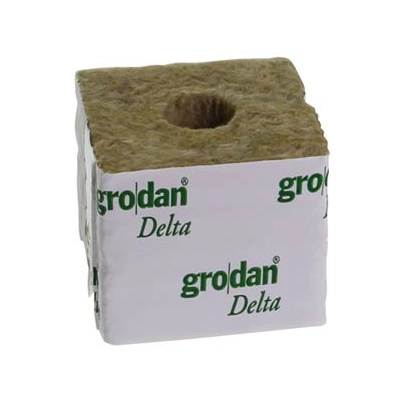 Grodan Delta kostka z wełny mineralnej 7,5x7,5x6,5 cm z otworem 25mm karton 384szt