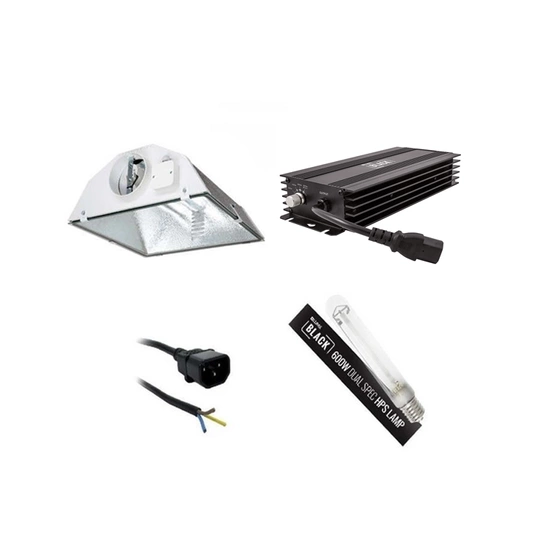 Zestaw 600W HPS + Lumii Black Dual + zasilacz LUMii BLACK 600W  + Spudnik 150mm Prima Klima + kabel 2,5m