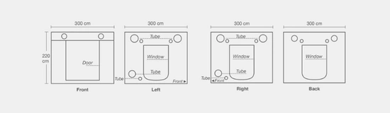 Homebox Q300 - namiot do uprawy 300x300x200cm