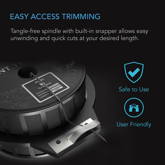 AC Infinity Black Twist Ties with Built-In Cutter 100m - garden wire