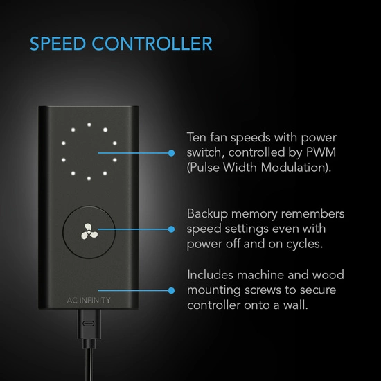 Duct fan AC Infinity CLOUDLINE A4 100mm 280m3/h with 10-speed controller