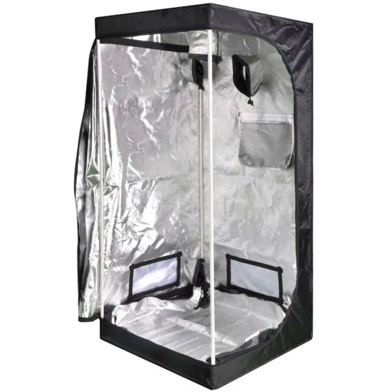 iPower Silver grow tent 80x80x160cm Silver Mylar cultivation tent