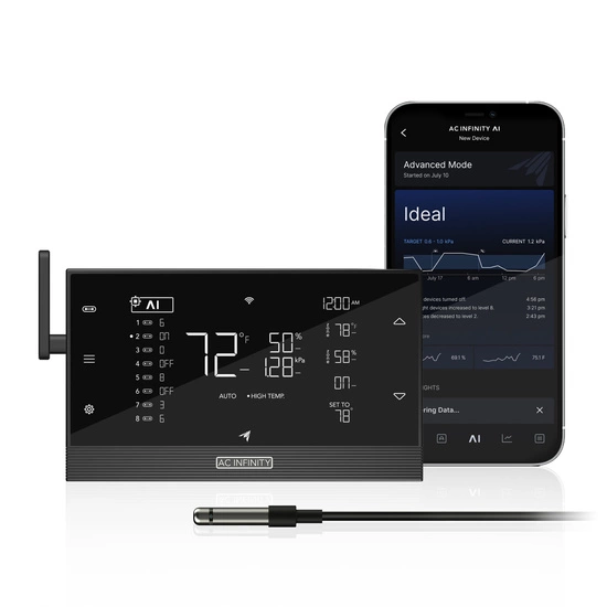 AC Infinity CONTROLLER AI+ Environmental Controller, AI-Powered Learning and Dynamic Level Adjusting