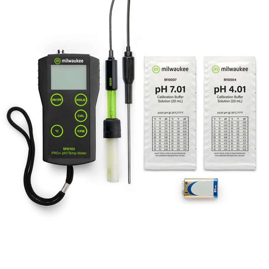 Milwaukee MW102 PRO+ 2-in-1 pH and Temperature Meter with ATC