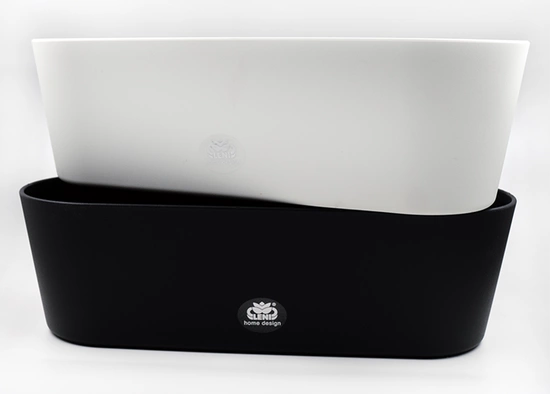 Leni black pot 27 cm x 10 x 8 cm for window sill