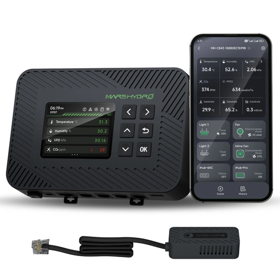 Mars Hydro Controller 43 - Smart Environmental Control System with Temperature/Humidity/Light 3-in-1 Sensor