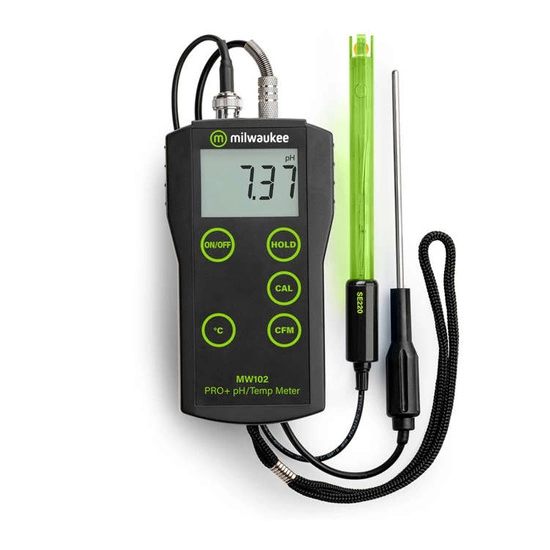 Milwaukee MW102 PRO+ 2-in-1 pH and Temperature Meter with ATC