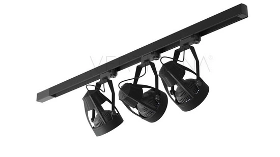 Lighting kit VERTICANA® 3x light bulb rail holder | BLACK | 45° lens