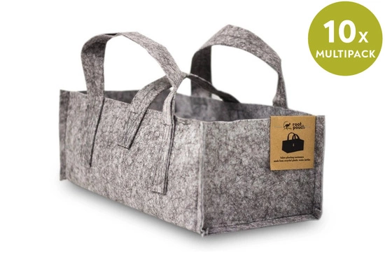 Multipack Root Pouch Balcony Heather Grey 12L 40x20x15 cm szara - materiałowa doniczka balkonowa 10 szt