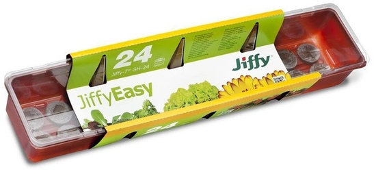 Jiffy Easy zestaw do wysiewu nasion - propagator + wkład torfowy 24szt