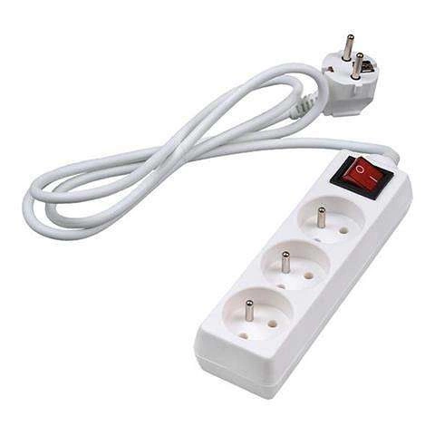 Power strip, 3 sockets with Grounding - 1.5 m