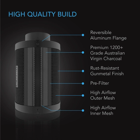 AC Infinity Carbon Filter fi 100mm 360 m3/h filtr węglowy premium