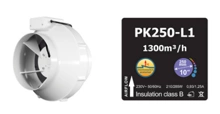 Fan Prima Klima 1 speed 250mm 1300m3 / h