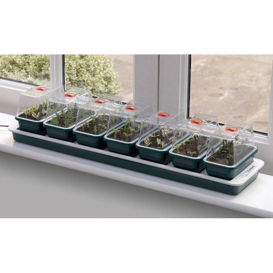 Garland electric propagator with heating - 7 mini trays 76x18.5xh15cm