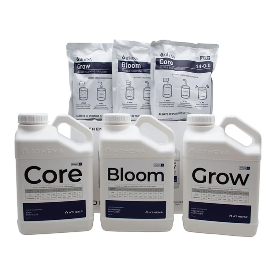 Athena Pro Mixing Kit - highly concentrated soluble fertilizers set (Pro Core, Pro Grow, Pro Bloom)