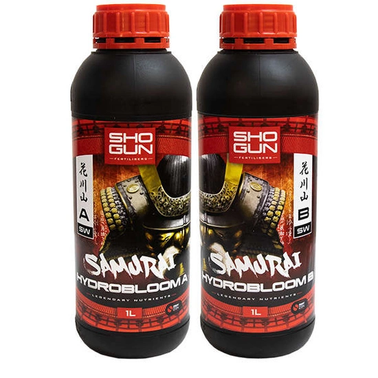 Nawóz Shogun Fertilisers Samurai Hydro Bloom 2x1L (A&B) - odżywka bazowa na kwitnienie do hydroponiki  | Woda twarda