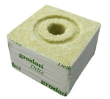 Grodan Wełna mineralna kostka 10x10x6,5 cm z otworem 27mm