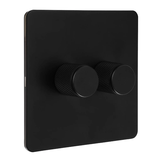 VERTICANA® WALL DIMMER 2-WAY BLACK - czarny ściemniacz ścienny, podwójny