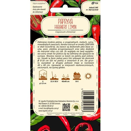 Papryka chińska Habanero Orange 0,15 g ostra