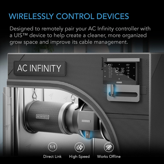 AC Infinity - UIS 1-to-1 Wireless Transmitter & Receiver, for UIS Devices and Controllers, 2-Pack