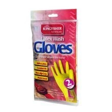 2 PAIRS OF HOUSEHOLD LATEX RUBBER GLOVES - MEDIUM